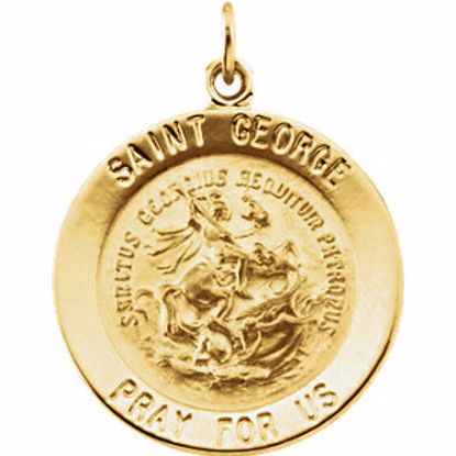 R16334:254256:P 14kt Yellow 22mm Round St. George Medal