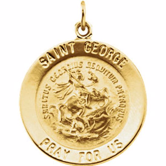 R16334:254256:P 14kt Yellow 22mm Round St. George Medal