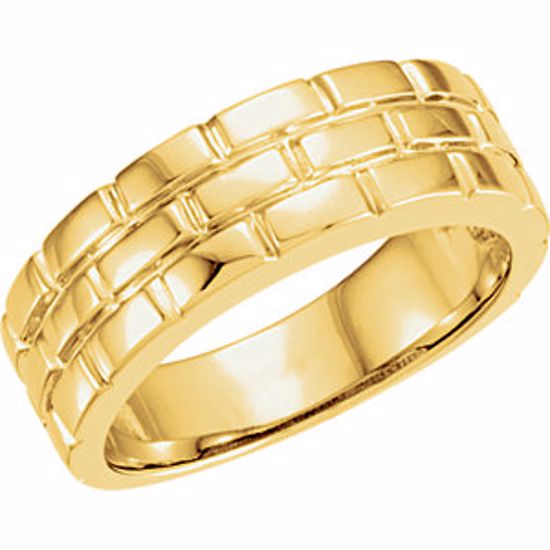 50285:269411:P Brick Design 8mm Tapered Band