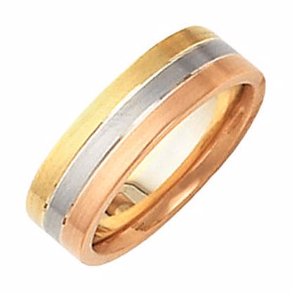 50248:254609:P 14kt Yellow, White, & Rose Tri-Color Wedding Band