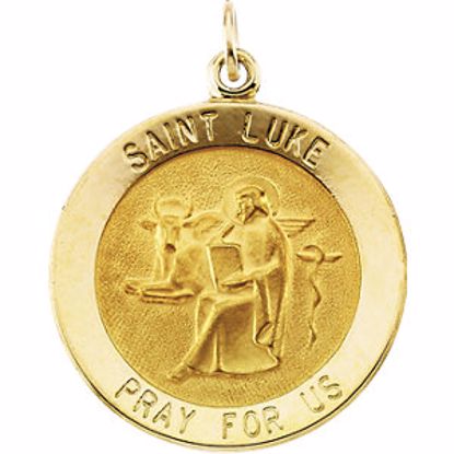 R16318:254870:P 14kt Yellow 22mm Round St. Luke Medal