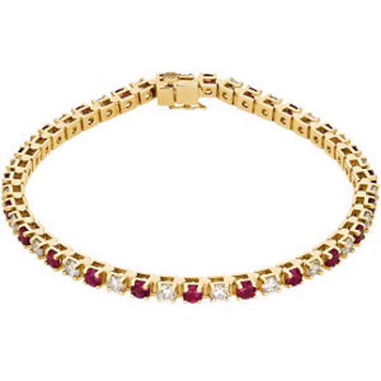 62076:255390:P 14kt Yellow Ruby & 2 3/8 CTW Diamond 7.25" Bracelet