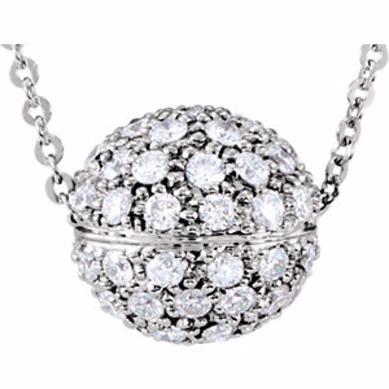 61517:261607:P 14kt White 1 CTW Diamond Necklace