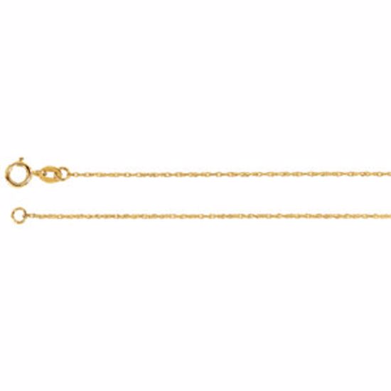 CH12:4106:P 14kt Yellow 1mm Solid Rope 16" Chain
