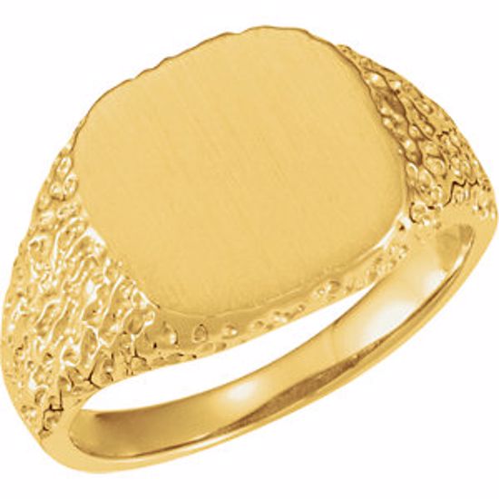 9127:8586:P 14kt Yellow 13mm Signet Ring