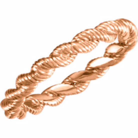 254:1901:P 10kt Yellow 3mm Twisted Rope Band Size 4