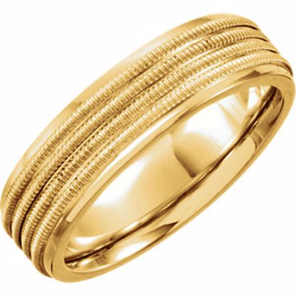 50471:287451:P 14kt Yellow 6mm Design Band Size 9