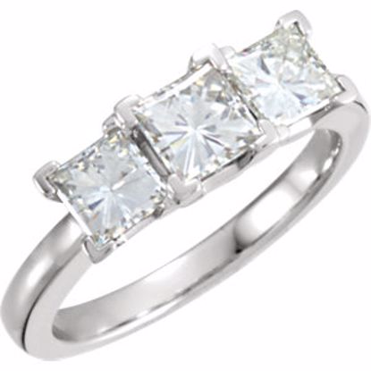 63196:289365:P 14kt White Forever Classic&trade; Moissanite 
3-Stone Anniversary Ring