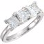 63196:289365:P 14kt White Forever Classic&trade; Moissanite 
3-Stone Anniversary Ring