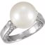63106:294132:P 18 Palladium White 1/4 CTW Diamond & South Sea Cultured Pearl Ring