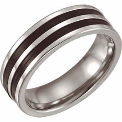 50536:296188:P Stainless Steel & Rubber Insert Comfort Fit 6.25mm Band