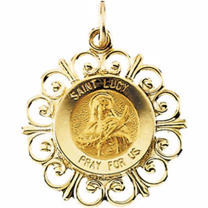 R41478:304524:P 14kt Yellow 18.5mm Round St. Lucy Medal