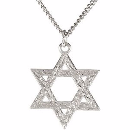 R41523:304638:P Sterling Silver  20x18mm Star of David 18" Necklace