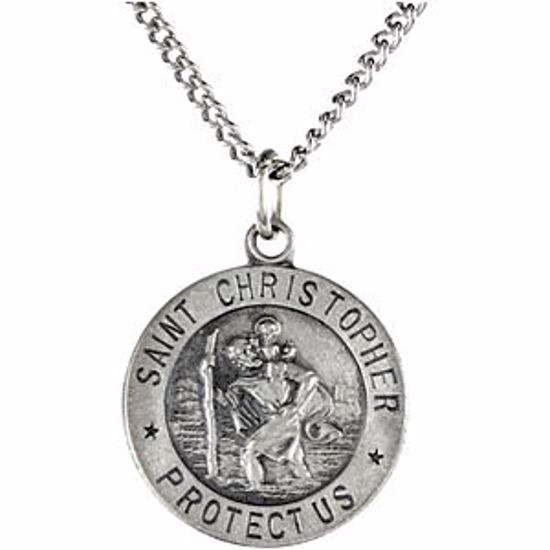 R5024:304565:P Sterling Silver 11.75mm St. Christopher Medal