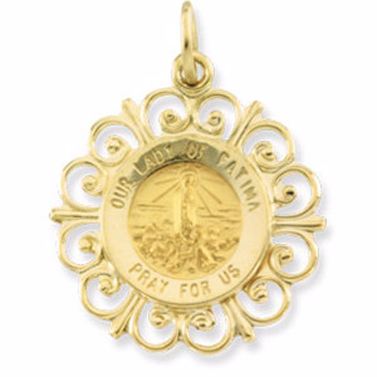 R41497:304600:P 14kt Yellow 18.5mm Our Lady of Fatima Medal