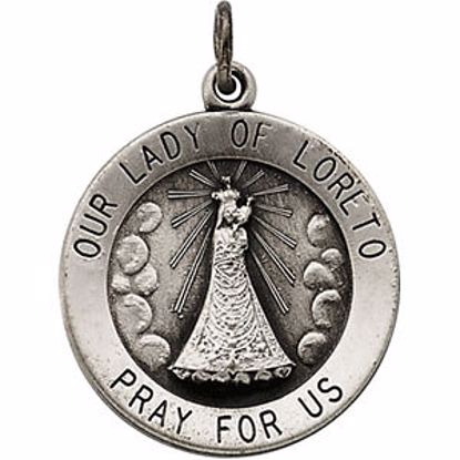 R16336:304644:P Sterling Silver 18.5 Our Lady of Loreto Medal