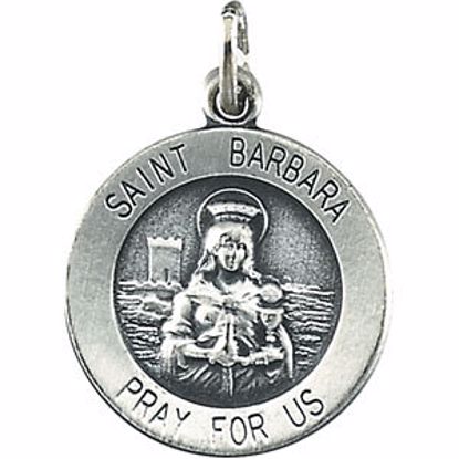 R16314:304666:P Sterling Silver 14.75mm St. Barbara Medal