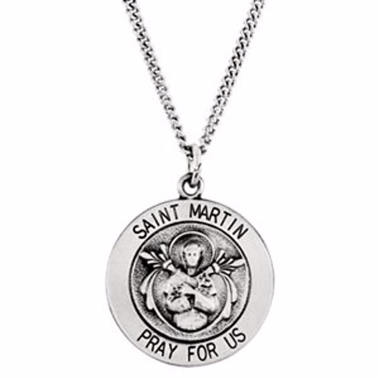 R16317:304653:P Sterling Silver 18.25 Round St. Martin de Porres Medal