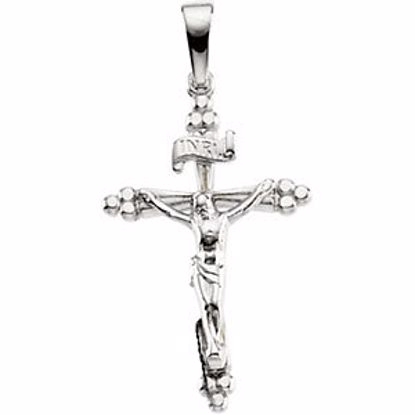 R16242:305437:P 14kt White 24.25x16.25mm Crucifix Pendant