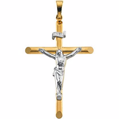 R16244:305442:P Two-Tone Crucifix Pendant