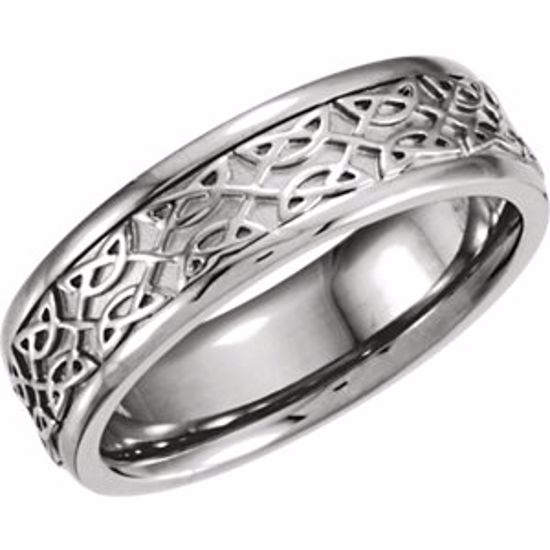 50519:298869:P 14kt White 7mm Celtic Band Size 6.5