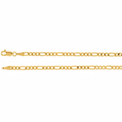 CH9:31940:P 14kt Yellow 3mm Solid Figaro 7" Chain
