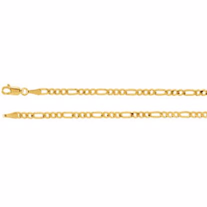 CH9:31944:P 14kt Yellow 3mm Solid Figaro 24" Chain
