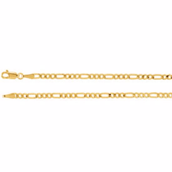 CH9:31944:P 14kt Yellow 3mm Solid Figaro 24" Chain
