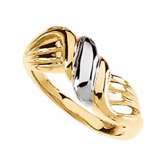 5541:37911:P 14kt Yellow & White Metal Fashion Ring 