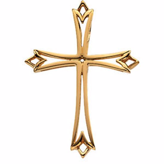 R8637:62217:P 14kt Yellow 42x32mm Cross Pendant