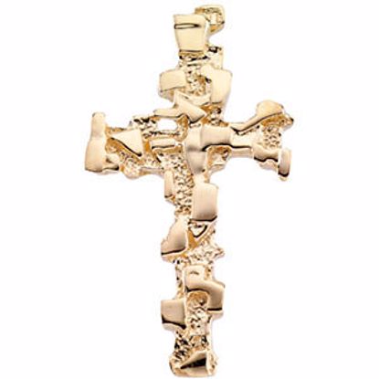 R8294:63413:P 14kt Yellow 38x22mm Cross Pendant