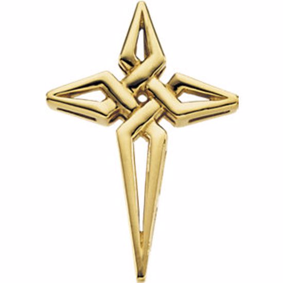 R8633:63443:P 14kt Yellow 29x21mm Cross Pendant