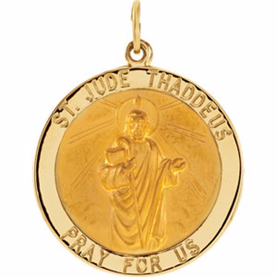 R5018:63188:P 14kt Yellow 25mm Round St. Jude Thaddeus Medal