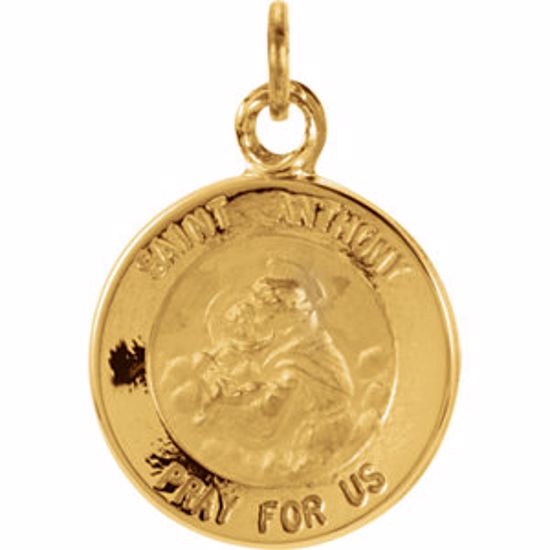 R5037:67328:P 14kt Yellow 12mm St. Anthony Medal