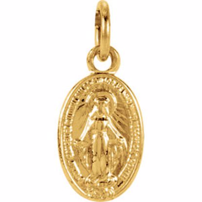 R5020:67325:P 14kt Yellow 9x6mm Oval Miraculous Medal