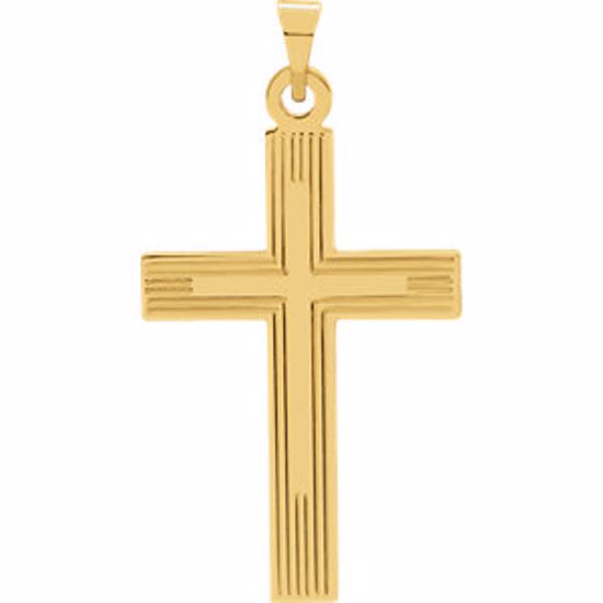 R16155:66934:P 14kt Yellow 25x16mm Cross Pendant