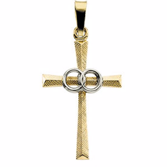 R16152:66928:P Two-Tone Marriage Cross Pendant 