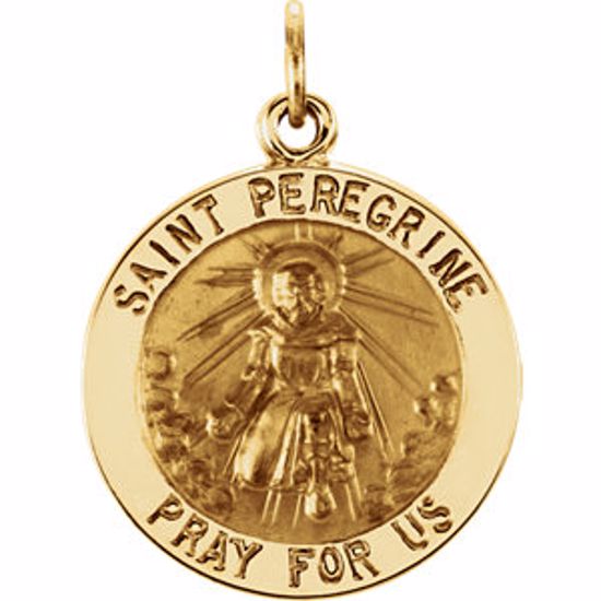 R16335:66803:P 14kt Yellow 18mm Round St.Peregrine Medal