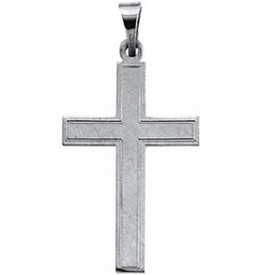 R4002:123070:P 14kt White 22x14mm Cross Pendant