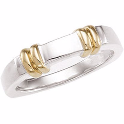 5860:137005:P Sterling Silver & 14kt Yellow Ring