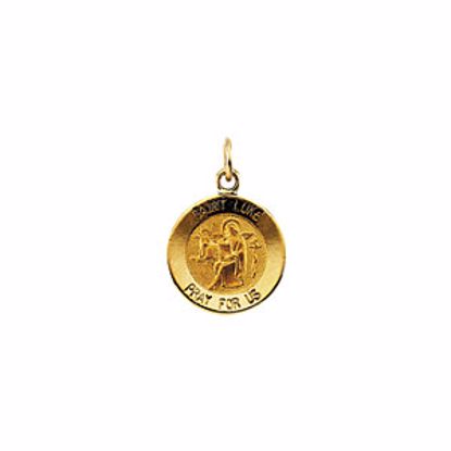 R16318:103954:P 14kt Yellow 12mm Round St. Luke Medal