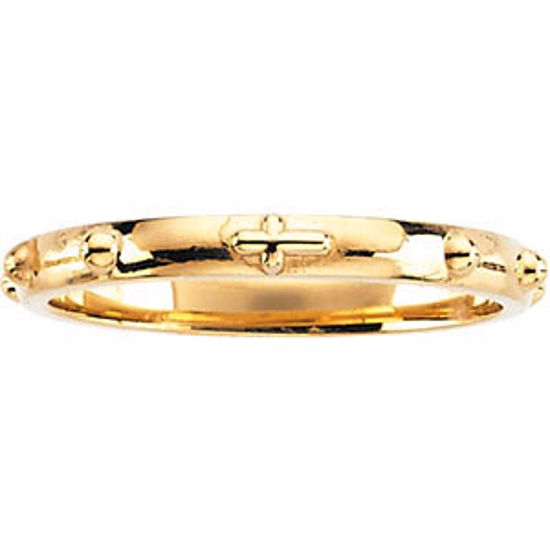 R16603:73985:P 14kt Yellow Rosary Ring Size 7