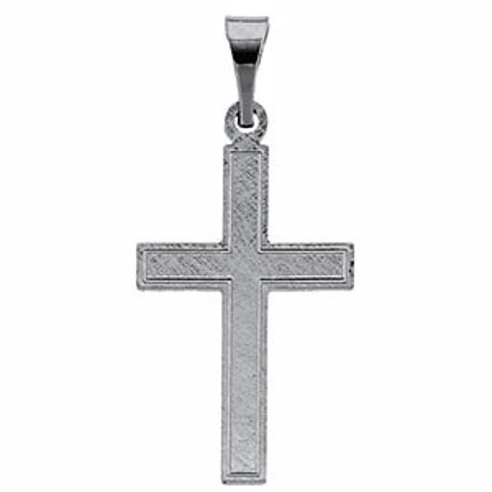 R4002:123069:P 14kt White 18x12mm Cross Pendant