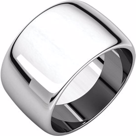 HR12:149266:P 10kt White 12mm Half Round Band