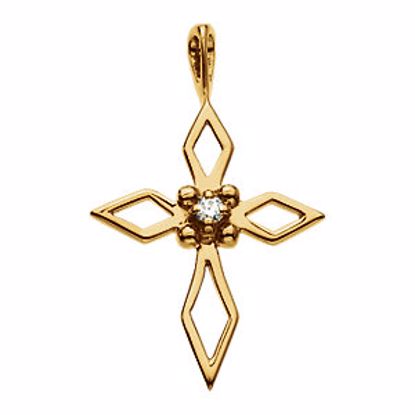 R16184D:76084:P 14kt Yellow Cross Pendant Mounting