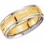 5962:141682:P 14kt Yellow & White 7mm Comfort-Fit Greek Key Design Band Size 12