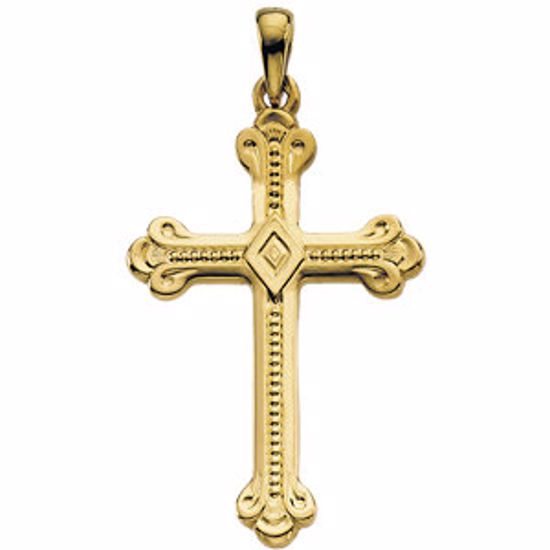 R16210:76153:P 14kt Yellow 32x22mm Cross Pendant