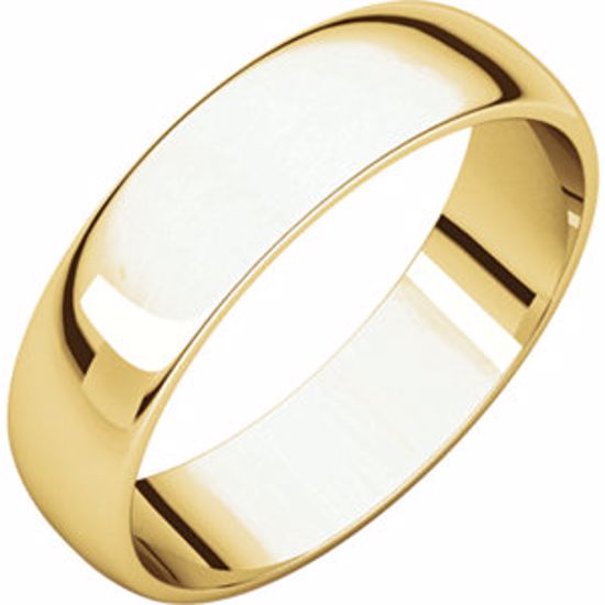 HRL6:125222:P 10kt Yellow 5mm Half Round Light Band