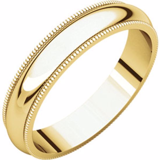 MG10:142144:P 10kt Yellow 4mm Milgrain Band
