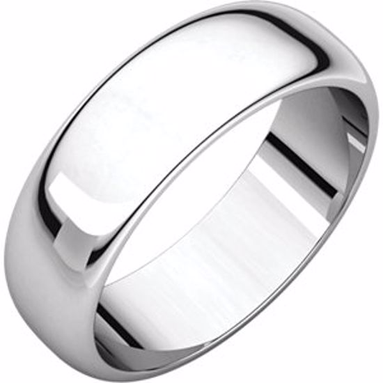 HR7:149212:P 10kt White 6mm Half Round Band